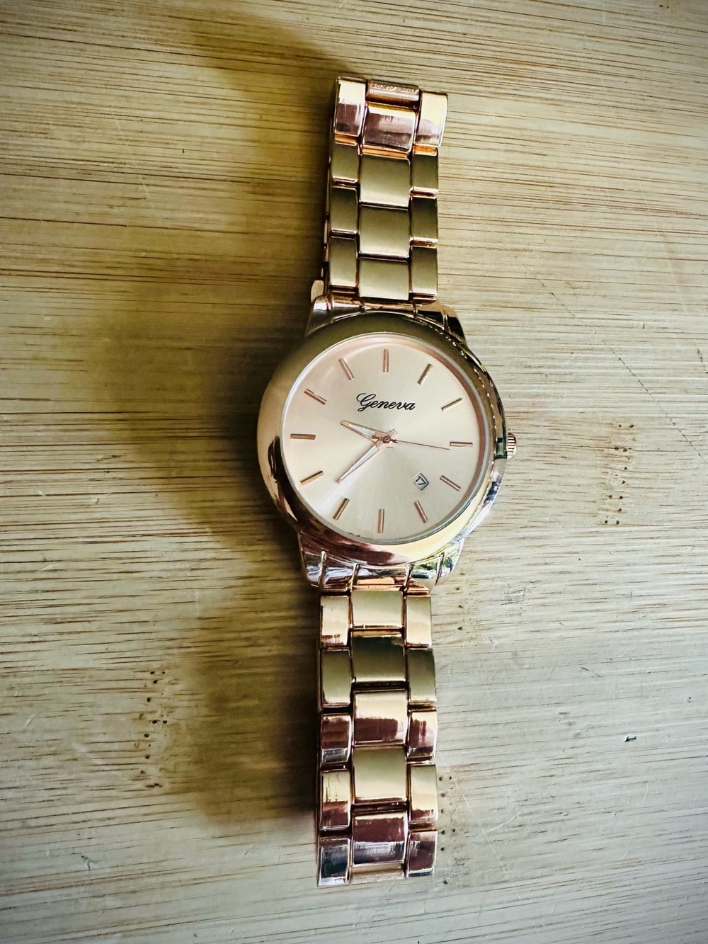 Geneva Rose Gold Women's Metal Bracelet Watch